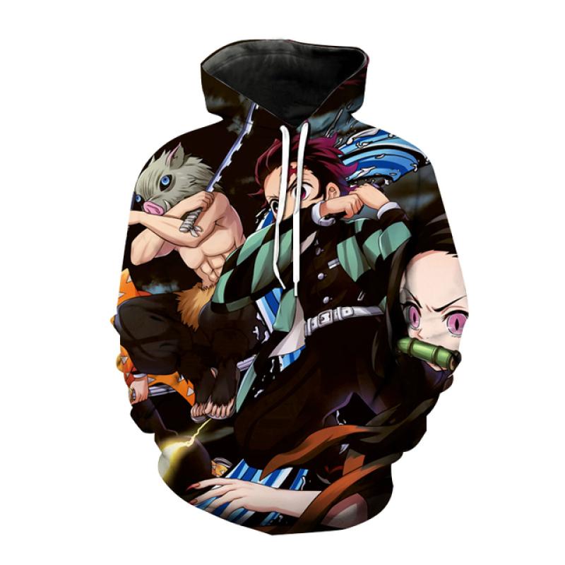 Новые толстовки с капюшоном в стиле аниме Demon Slayer Kimetsu no Yaiba, толстовка с капюшоном с 3D принтом для мужчин и женщин, модная толстовка с капюшоном в стиле хип-хоп, пуловер унисекс, пальто