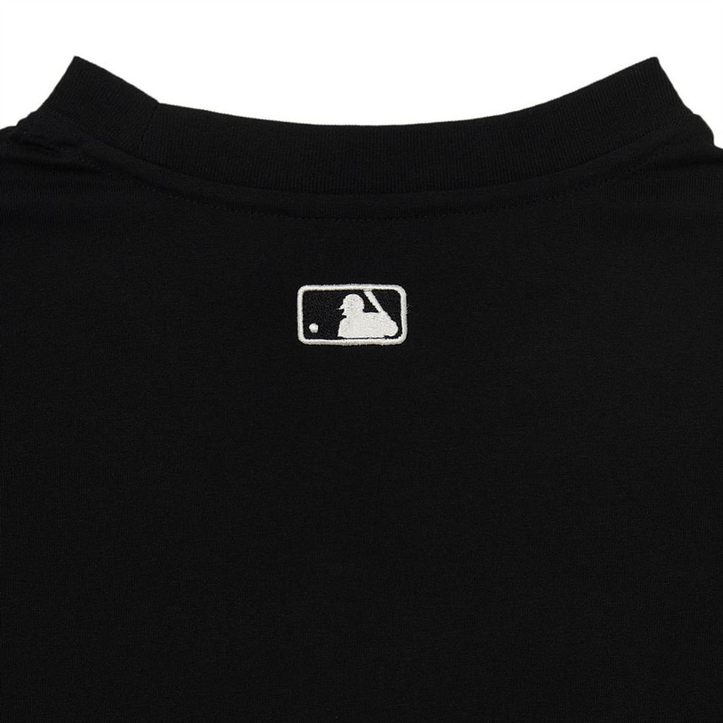 MLB New York Yankees Logo Embroidered Crew Neck Pullover Long Sleeve T-Shirt Unisex Tops Black 3ATSB0131-50BKS