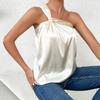 Sexy Club Satin Silk Backless Tank Tops Women Summer Halter-neck Crop Tube Vest Solid Fashion Twisted Off Shoulder Tanks 27982