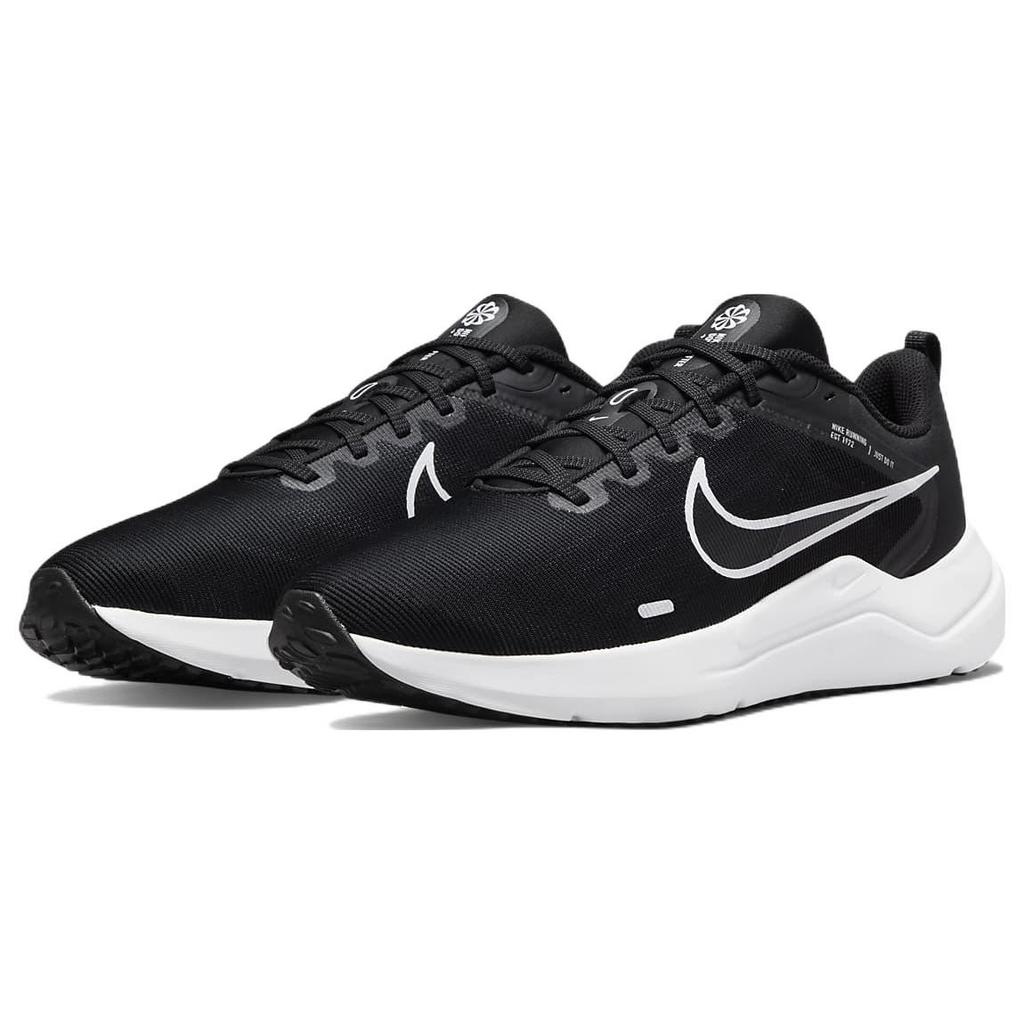 Nike Downshifter 12 Black White Мужские кроссовки Dark-Smoke-Grey Pure-Platinum DD9293-001