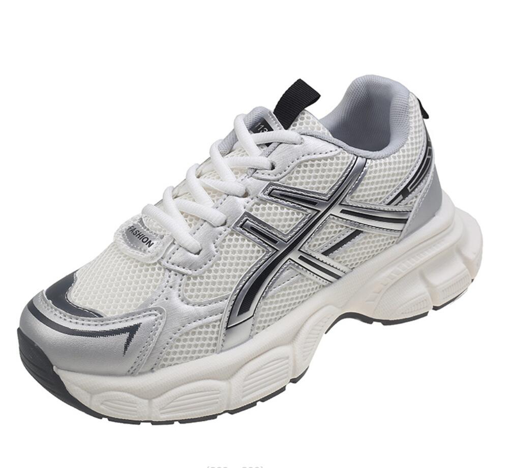 Модные женские кроссовки на толстой подошве Chunky Daddy Shoes 2024 года, весенние корейские дышащие спортивные кроссовки с сеткой и высокой платформой 6 см, женские кроссовки