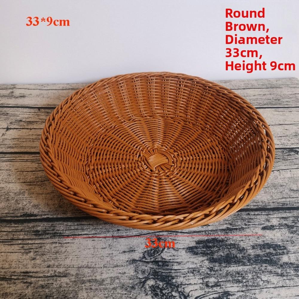 Hardness Rattan Wicker Woven Serving Baskets Household 10 Styles Bread Fruit Vegetables Basket Handwoven Hot Pot Platter