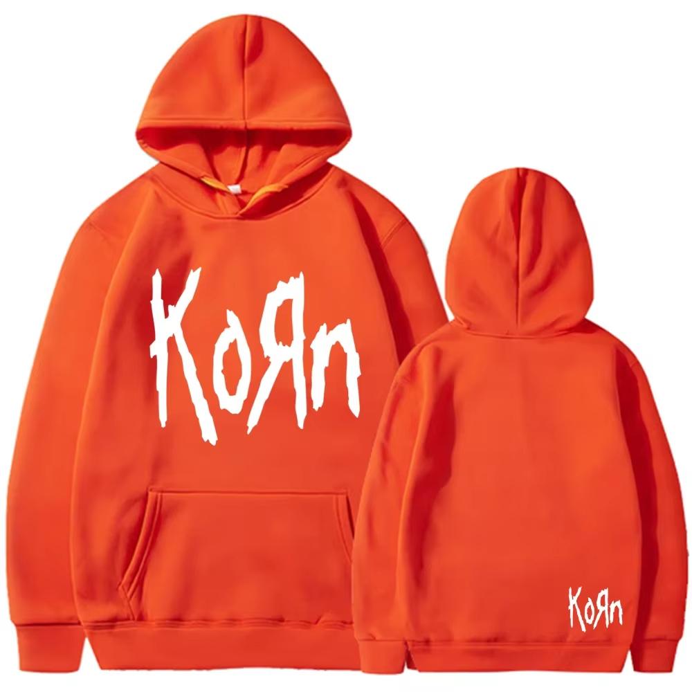 Толстовка с надписью Korn Rock Band Letter для мужчин и женщин в стиле хип-хоп в стиле Харадзюку, толстовка для отдыха и улицы, осенне-зимняя унисекс-толстовка