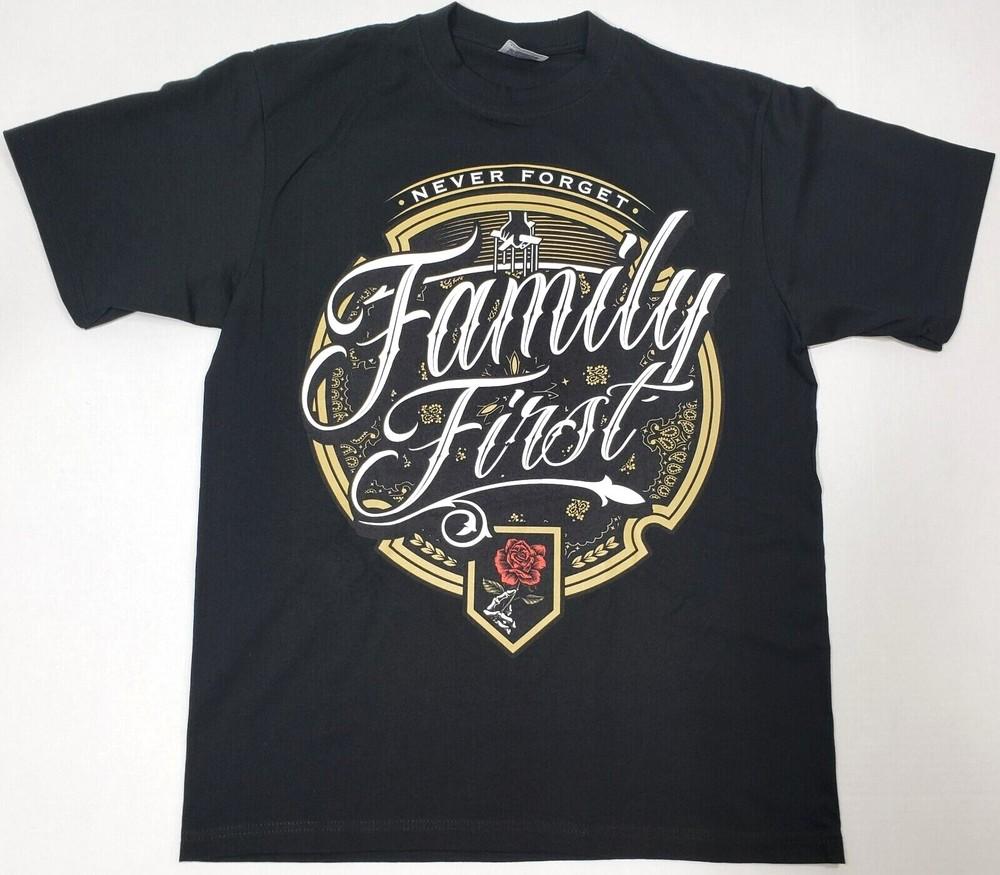 Футболка FAMILY FIRST Уличный стиль Hustle Мужская 100% Хлопок Черная Новая Унисекс Футболка
