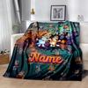 Halloween Costume Parade Personalized Text Blanket Gift Personalized Blanket Soft Warm Cozy Versatile for Couch Livingroom Office Office Chair