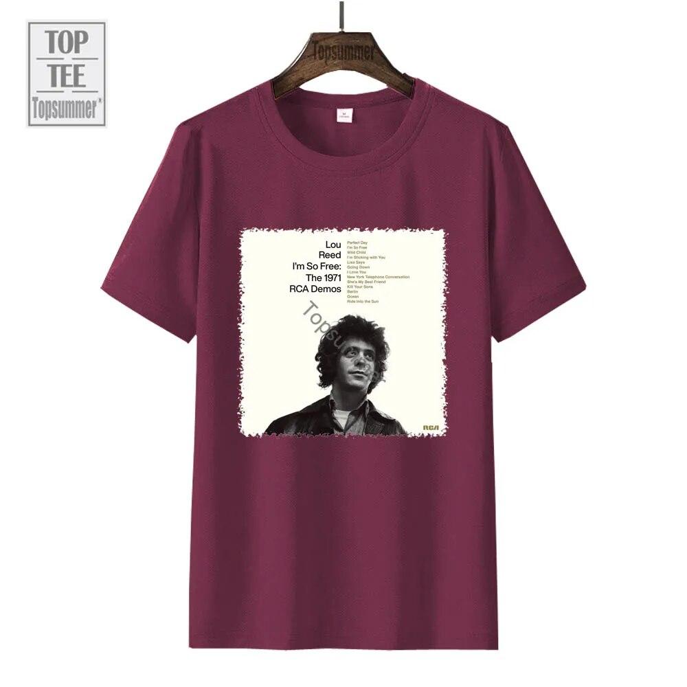Я так свободен: Футболка с демонстрационным альбомом RCA 1971 года, футболка Lou Reed Tour, модная футболка в стиле поп для мальчиков и девочек, черные футболки