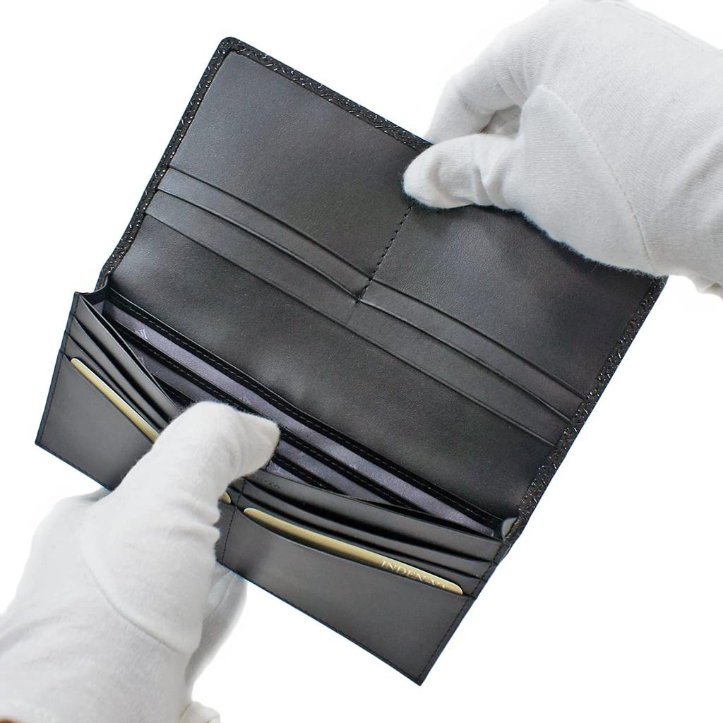 Длинный комплект Inden без монет, черный фон x узор в виде черной тыквы [Indenya], кошелек, I, кошелек, оленья кожа, лак, 2104-01-007