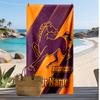 Brisbane Broncos Custom Beach Towel, Print Your Name Text Lightweight Absorbent Towel for Swimming Travel