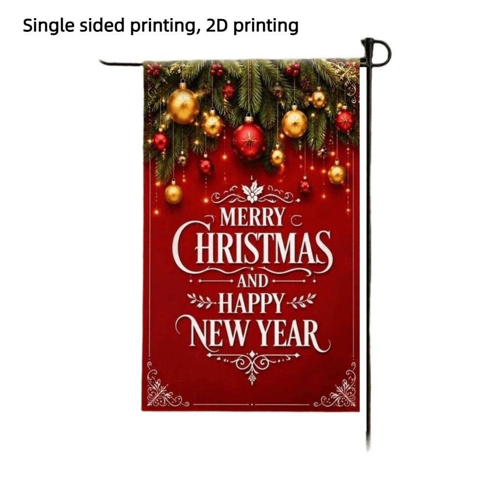 Single-sided Printing Xmas Flag Elk Snowman Christmas Welcome Flag Winter Holiday