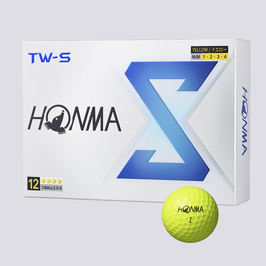 Honma и Гольф 2024 1 дюжина Белые и Tour TOUR WORLD Honma Желтые TW-X TW-S Мячи, Модель, (12 Шариков), Желтый, 3-компонентный, Стиль, Вращение, Дистанция, Мягкий,