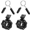 1 Inch Barbell Collars: Quick Release 25MM Stainless Steel Spring Clips and ABS Locking Bar Clamps, Pack of 4 for Standard Weight Bars, Curl Bars and