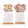 Новогодний настольный календарь с цветущими цветами, перекидной календарь в форме цветов для дома