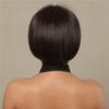 HairCube Милый боб Парики из синтетической смеси человеческих волос Темно-каштановые волосы Парик Короткий прямой термостойкий парик с чёлкой Натуральный для ежедневного использования