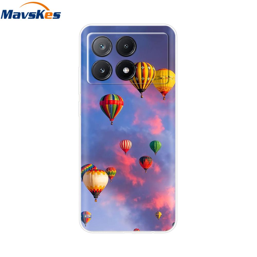 Чехол для мобильного телефона Для Poco X6 Pro Чехол-крышка Милые Прозрачные Мягкие Силиконовые Чехлы Для Poco X6 Pro Чехол PocoX6 Pro Задняя Крышка Fundas