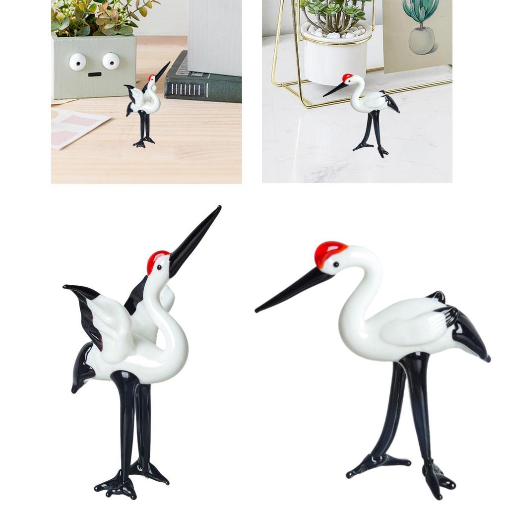 Crane Statue Stork Figurine Crafts Table Centerpiece Bird Figurines Crane Figurine Standing Crane Sculpture for Living Room