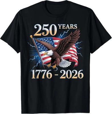 Орел и Флаг 250 Лет 1776-2026 250-й День Рождения Футболка унисекс Футболка