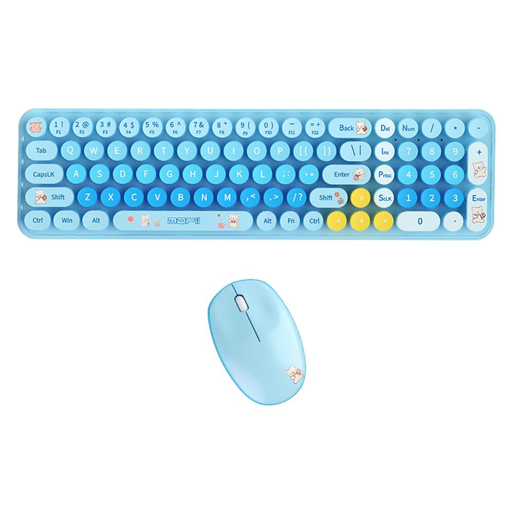 Mofii Wireless Keyboard and Mouse Set BabyBear 2.4G USB Ergonomic Silent Compatible Windows