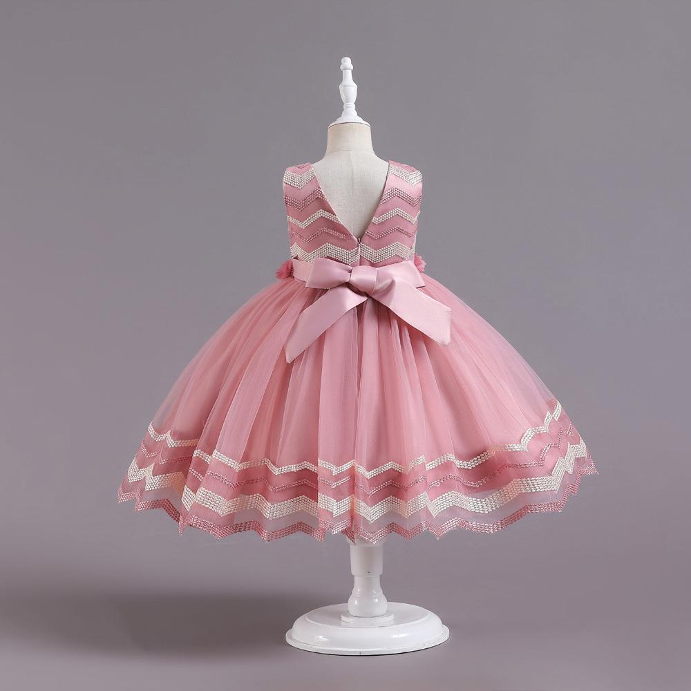 Рождественская вечеринка, свадьба, платья принцесс, кружево, аппликация, пайетки, бант, элегантная одежда для девочек