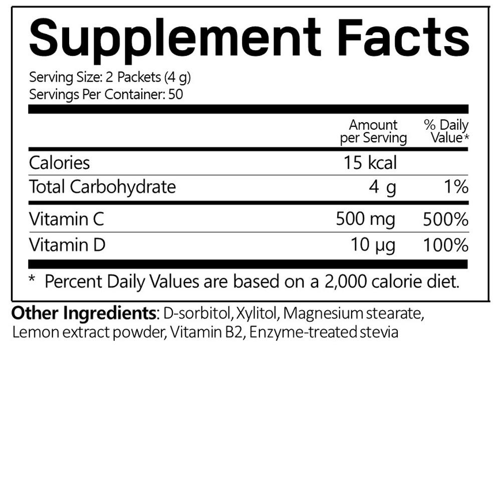 HURUM OneDay Vitamin C+D Здоровье клеток Здоровье костей Необходимый витамин C, витамин D [Упаковка BOX 2g x 100ea] [Mini Pack 2g X 10ea] Корейский витамин