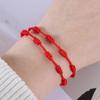 Тибетский браслет с регулируемой застежкой, ювелирные изделия, красный браслет на веревке, браслет из красной веревки, браслет с 7 узлами