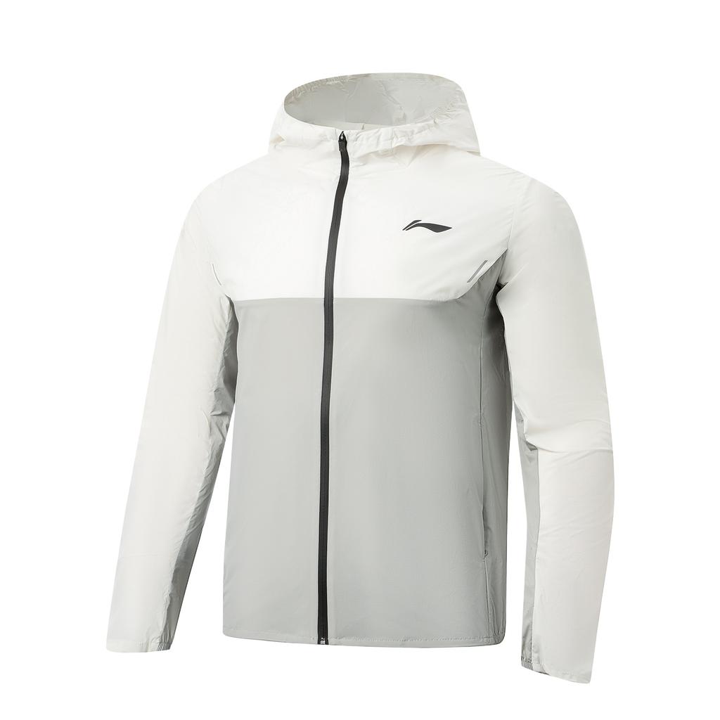 Мужская куртка Li Ning из серии для бега, с капюшоном, защитой от УФ-излучения и водоотталкивающими свойствами AFDW453-3