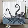 Octopus Seas Shower Curtains Bath Curtain 180*180cm Waterproof Bathroom Home Decor Washable Fabric Bathroom Screen With 12 Hooks