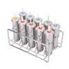 Stainless Steel Popsicle Mold Rack Ice Lolly Mold Frozen Cylindrical Popsicle Maker Homemade Ice Cream Mold with Popsicle Holder