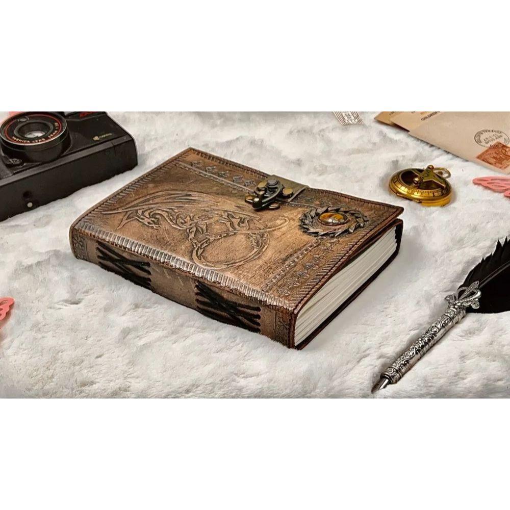 Винтажный кожаный журнал Dragon DND с застежкой-застежкой