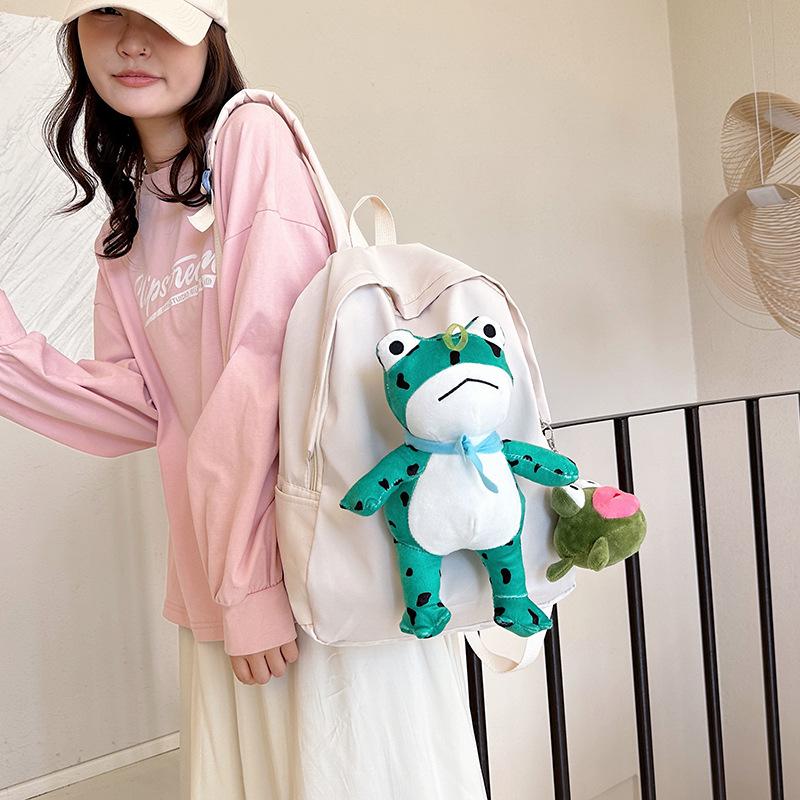 Рюкзак для девочек, легкий дорожный рюкзак с рисунком милой лягушки, школьная сумка для учеников младших классов средней школы