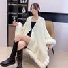 Soft Solid Color Knitted Cape Shawl Super Fairy Sweater Jacket Cape Ethnic Style Female Warmth