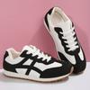 Модные женские кроссовки смешанных цветов: черного и белого, низкие, нескользящие, спортивные, на шнуровке, больших размеров 35-43, вулканизированная обувь