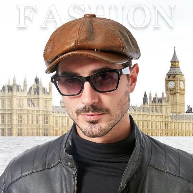 Кепка Snapback Регулируемая Козырек Студенческая Модная Трендовая Элегантная Берет Кожаный Мужская Шляпа Восьмиугольная Школьная Старая Винтажные Шляпы Для Мужчин Повседневная
