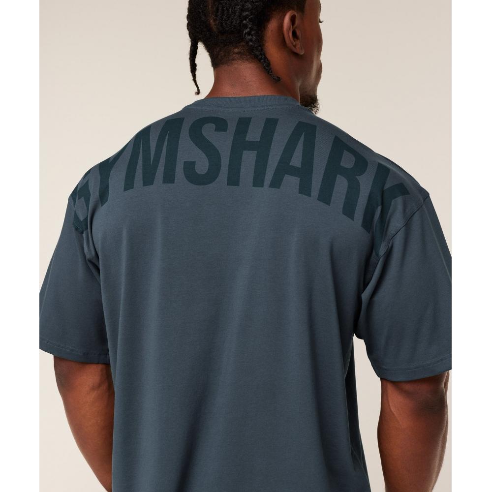 Gymshark Power T shirT Gs sTealTh Blue A4b9w Ud6s