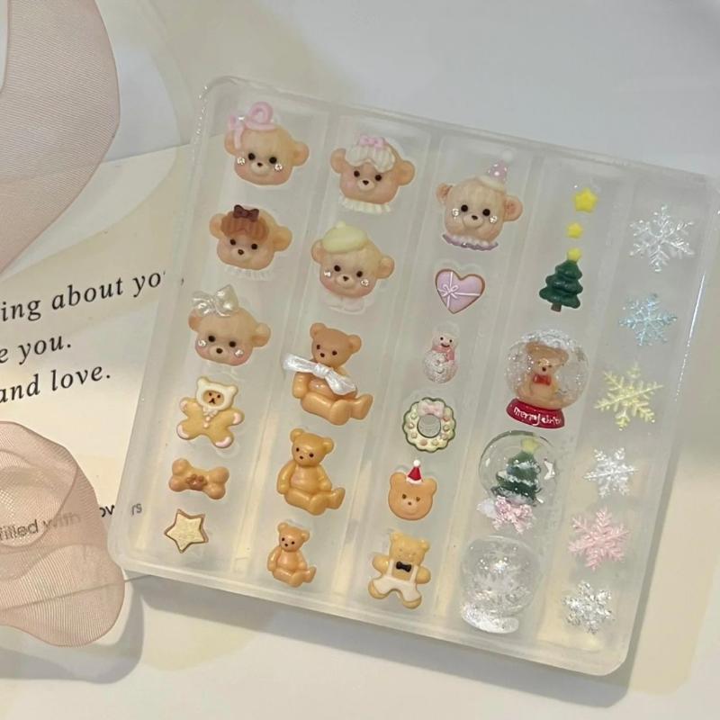 Прозрачный силиконовый молд для нейл-арта Пряжка ремня Цветок Бабочка Четырехлистный клевер 3D Молд для украшения ногтей Шаблон для маникюра