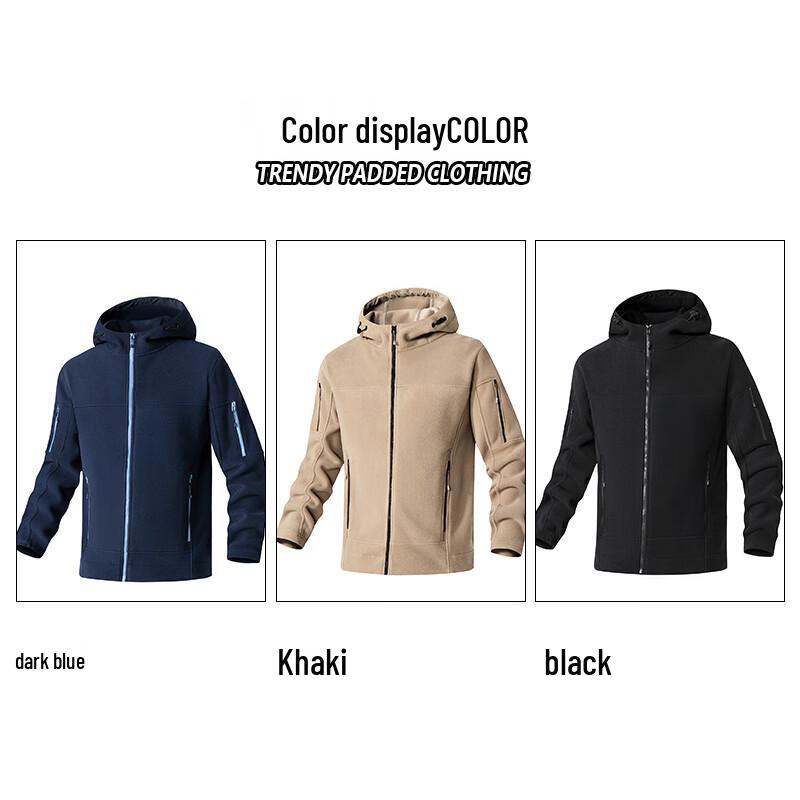 JEANSWEST Men's Autumn Winter Thickened Fleece Workwear Jacket