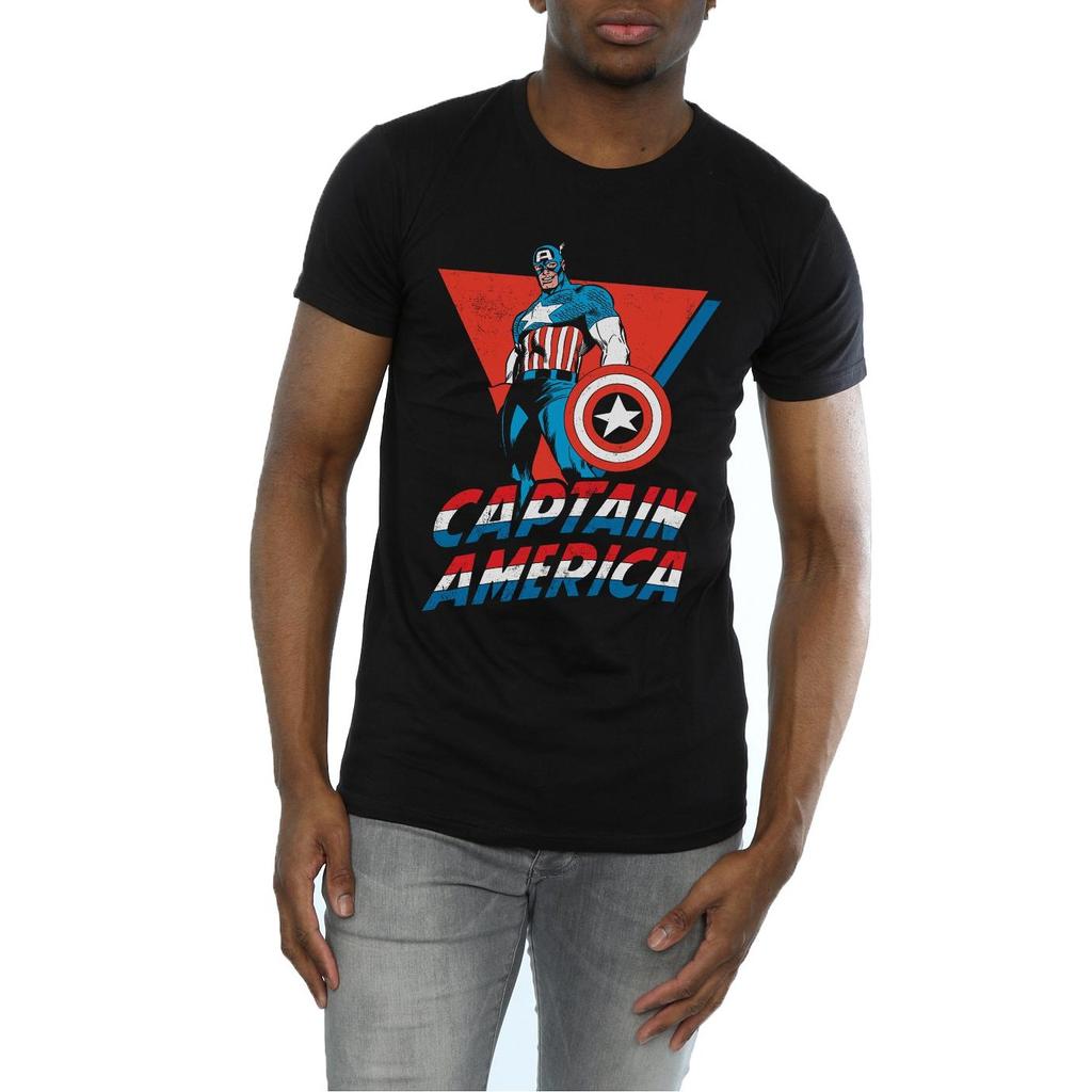 Marvel Mens Captain America Standing T-Shirt