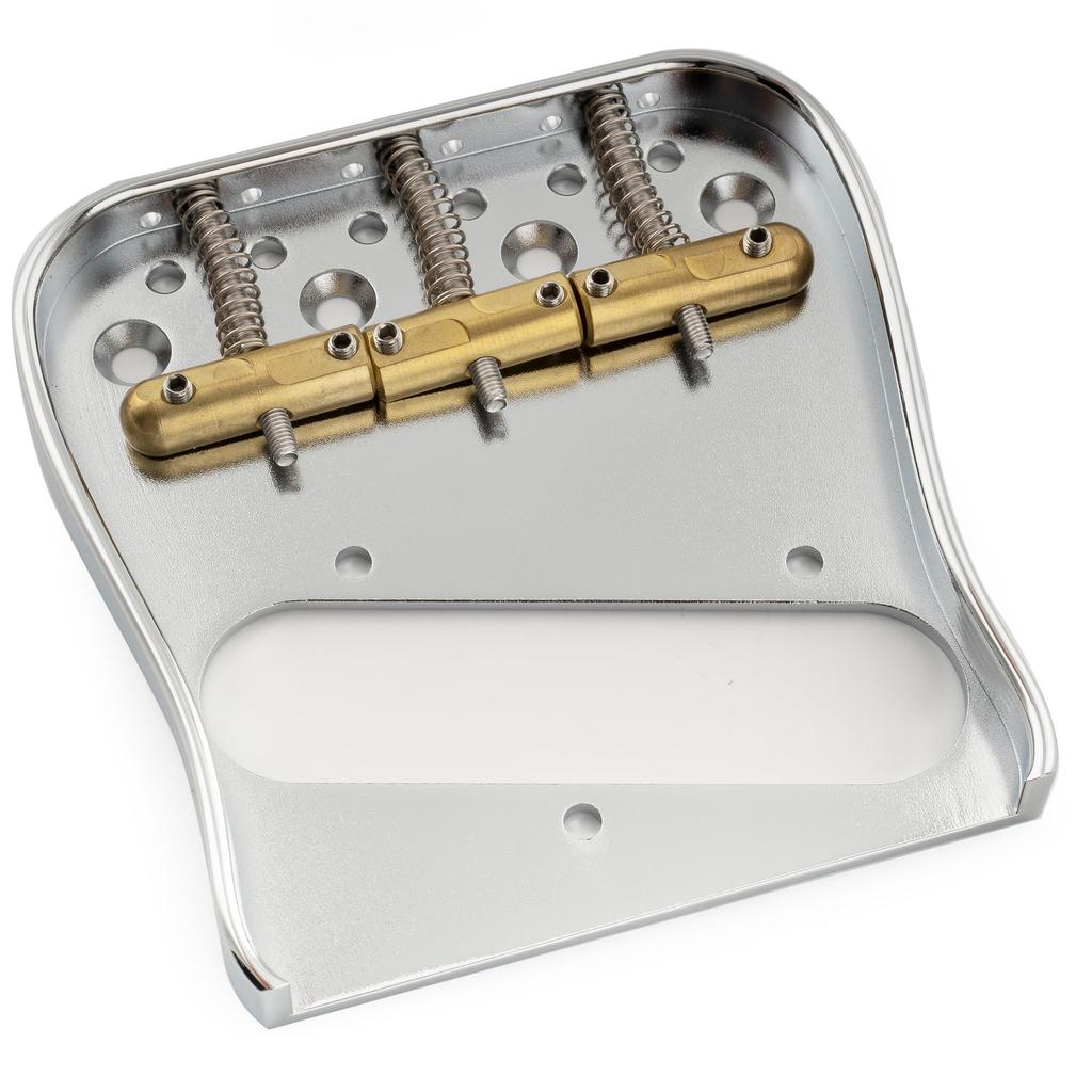 Musiclily Ultra Curved Telecaster with Brass Saddles and Brass Plates for TL Electric Chrome 10.8mm Bridge, 3-Way, Guitars,