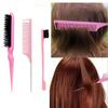 3pcs/set Hair Styling Comb Combination Fluffy Hair Brush Steel Needle Tip Tail Comb Double Headed Eyebrow Brushes Edge Brush