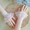 Cover Gloves Sweater Decorative Fake Sleeve Lace Cuffs Ruffles Elbow Sleeve Detachable Sleeve Cuffs