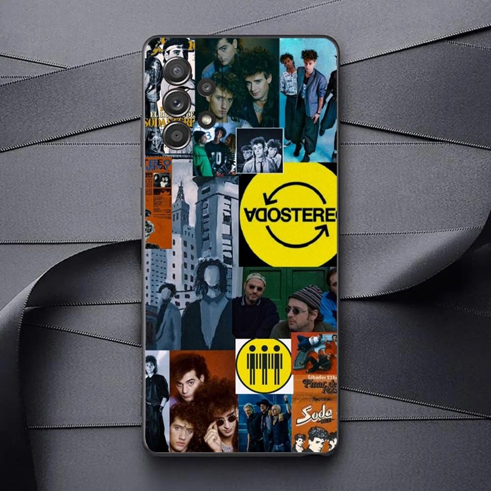 Band SODA S-STEREO Phone Case For Samsung Galaxy A13,A21s,A22,A31,A32,A52,A53,A71,A80,A91 Soft Black Phone Cover