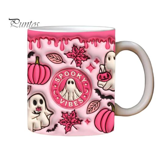 Кофейная кружка на Хэллоуин, керамическая кружка с тыквой, призрачным черепом и ручкой, стакан для сладостей, украшение для домашней вечеринки