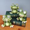 Frog Ornament Solar Light Home Decor Accessories Kawaii Resin Craft Desktop Figurines Living Room Decoration Kids Room Ornaments
