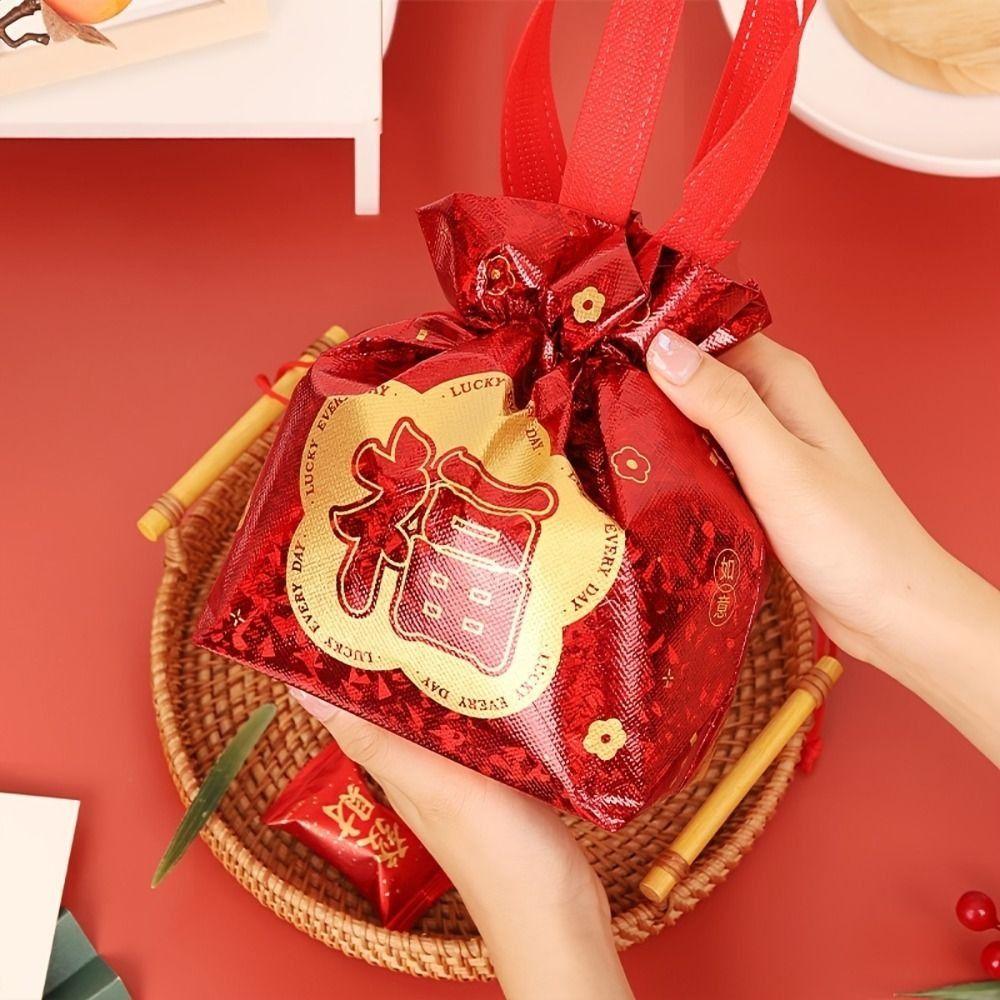 Eco-Friendly Drawstring Gift Bag Fu Character Goody Bag Wedding Gift Candy Bag Lunar New Year