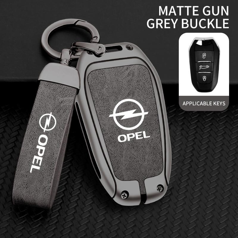 Кожаный Чехол-Оболочка Защитный Брелок из Цинкового Сплава для Умного Ключа Автомобиля Для Opel Mokka Corsa Astra Phev Grandland Hybrid 2025 Аксессуар