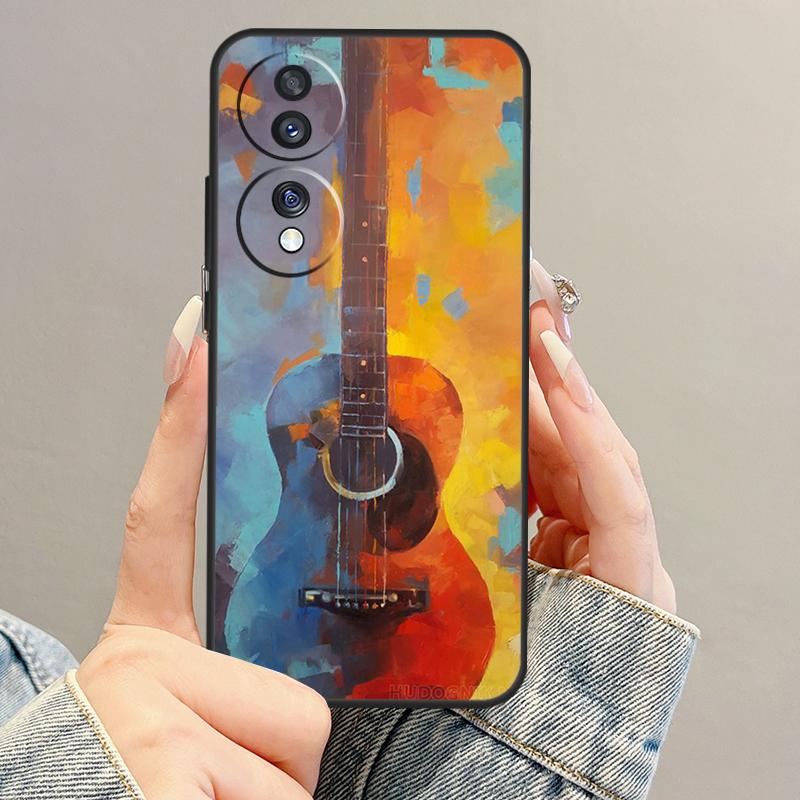 Guitar Music Case For Honor Magic 5 6 7 Pro Honor 90 70 50 200 400 Lite X9b X9a X8b X8a X8 X9 X9c Cover