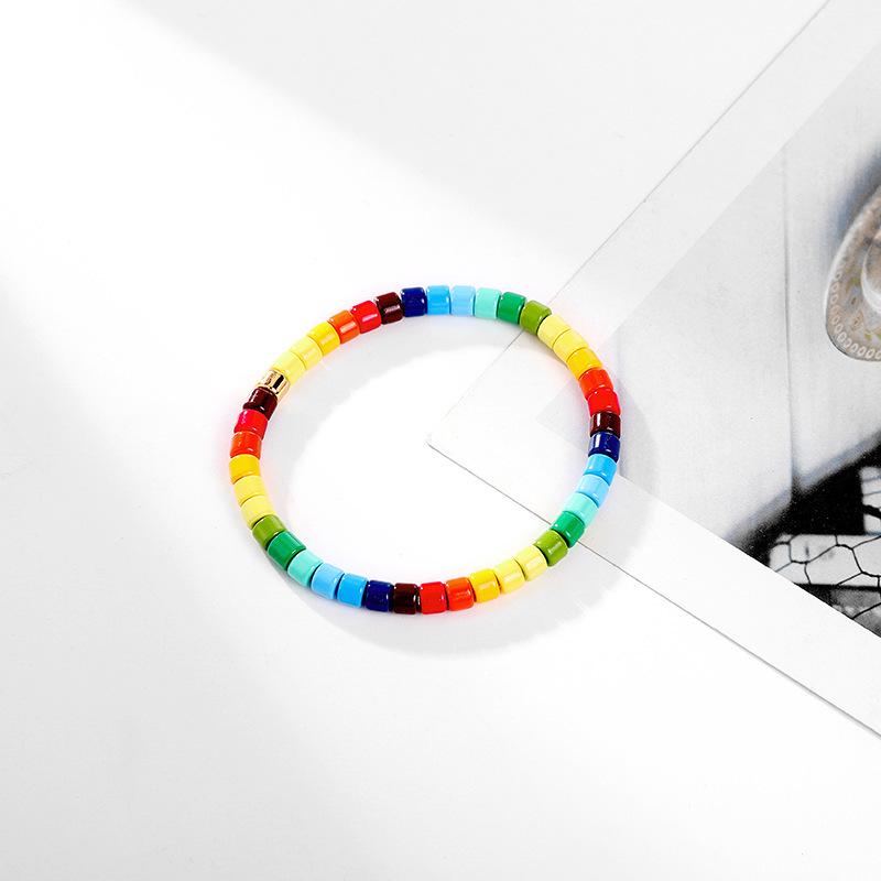 Bohemian Enamel Rainbow Beaded Candy Bracelet