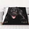 Фланелевый плед с принтом лабрадора, одеяло с черной собакой, одеяло для питомца, одеяло в подарок для любителей собак