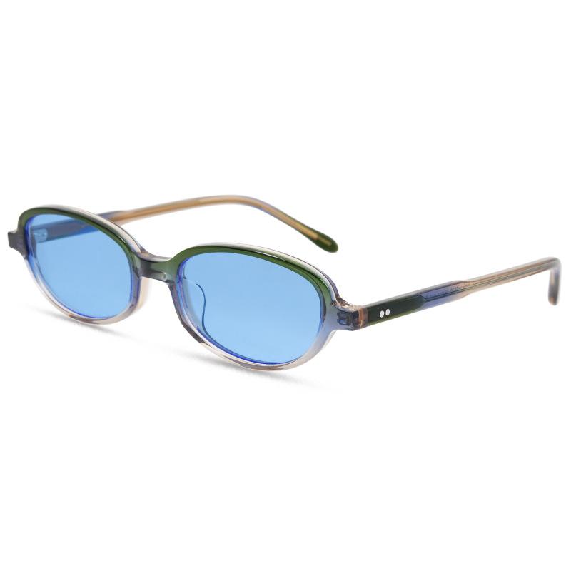 Высококачественные солнцезащитные очки Polygon Oval Acetate, женские ретро-очки в литературном стиле, дизайнерские очки UV400 для активного отдыха, мужские солнцезащитные очки