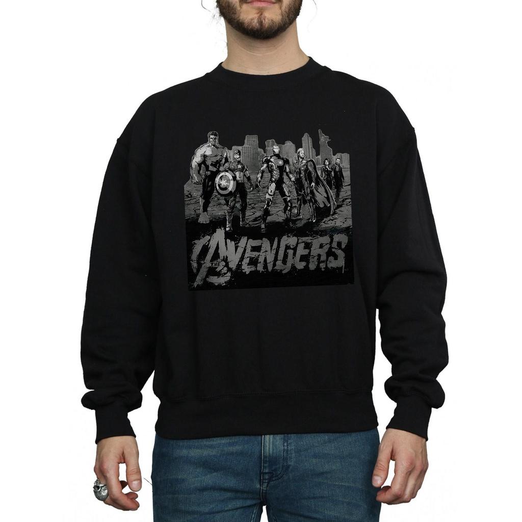 Marvel Mens Avengers Mono Team Art Sweatshirt