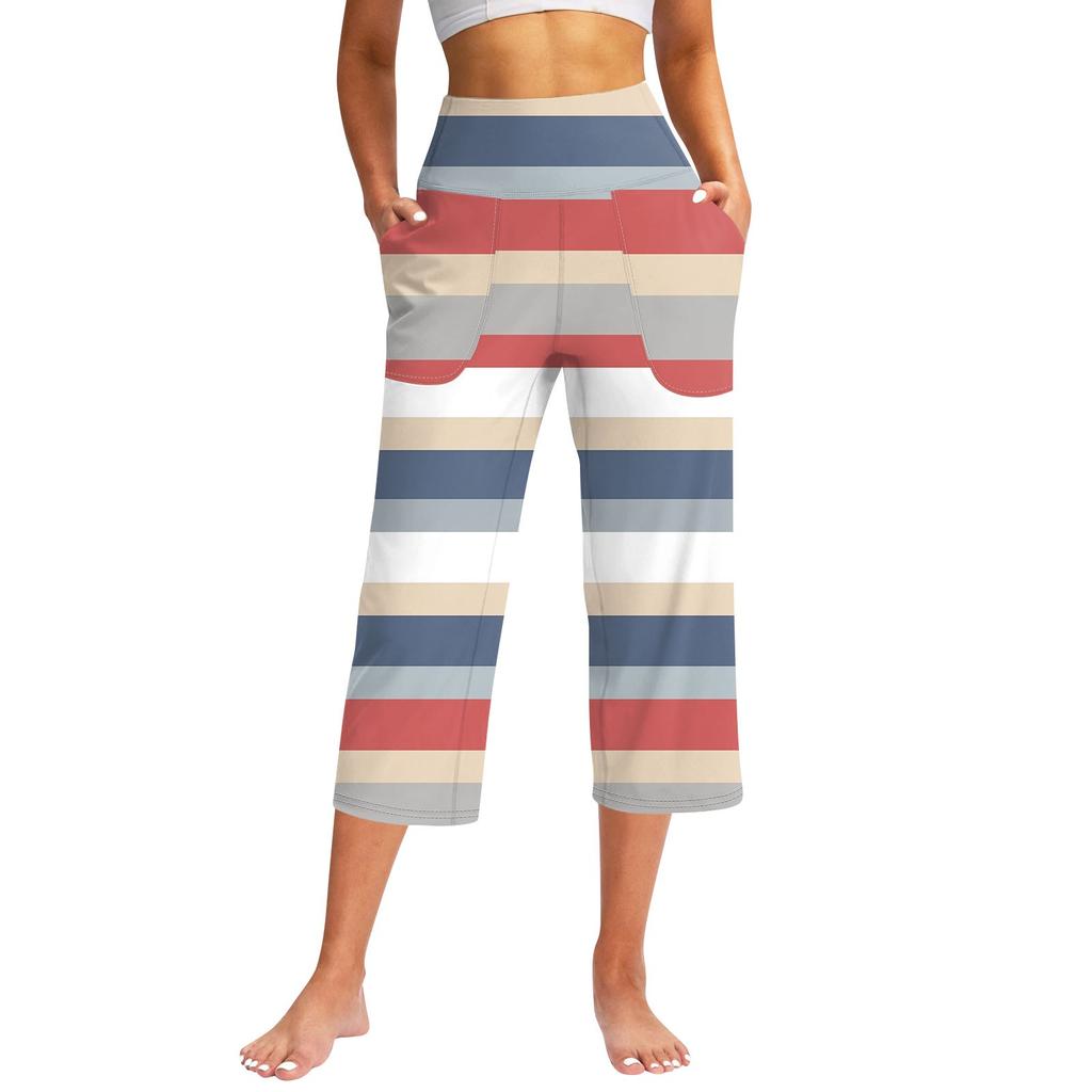 Женские повседневные брюки с карманами и высокой талией, спортивные штаны Seven Pants